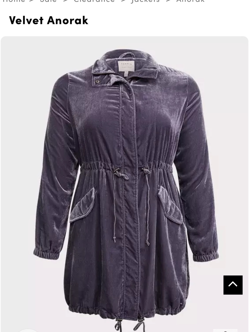 torrid Velvet Anorak Jacket —  Purple 1